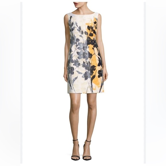 Lafayette 148 New York Faith Trellis Shadow Sheath Dress 8 - Picture 1 of 10